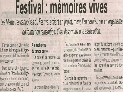 Festival: Mémoires vives